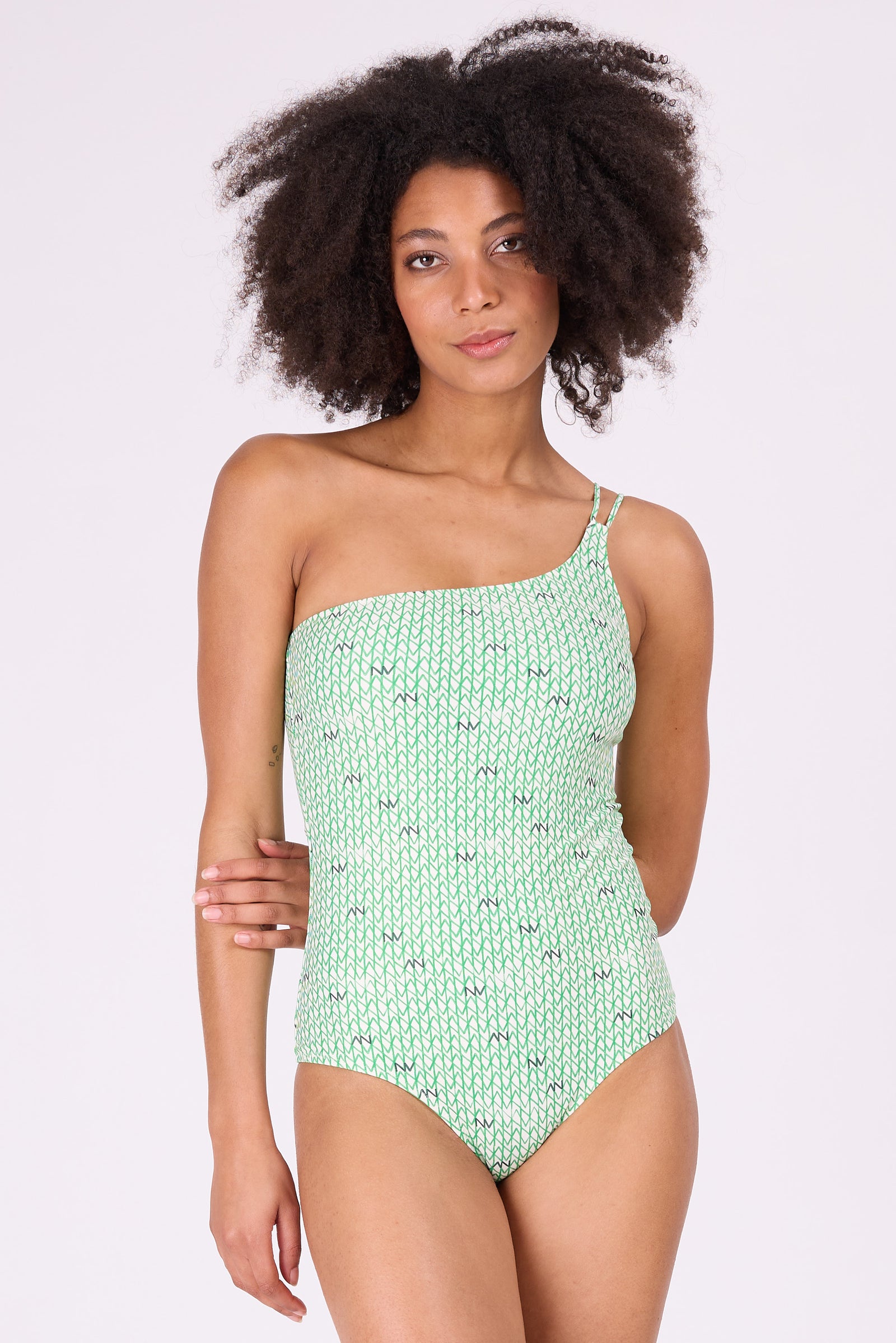 Maillot de bain asymétrique vert