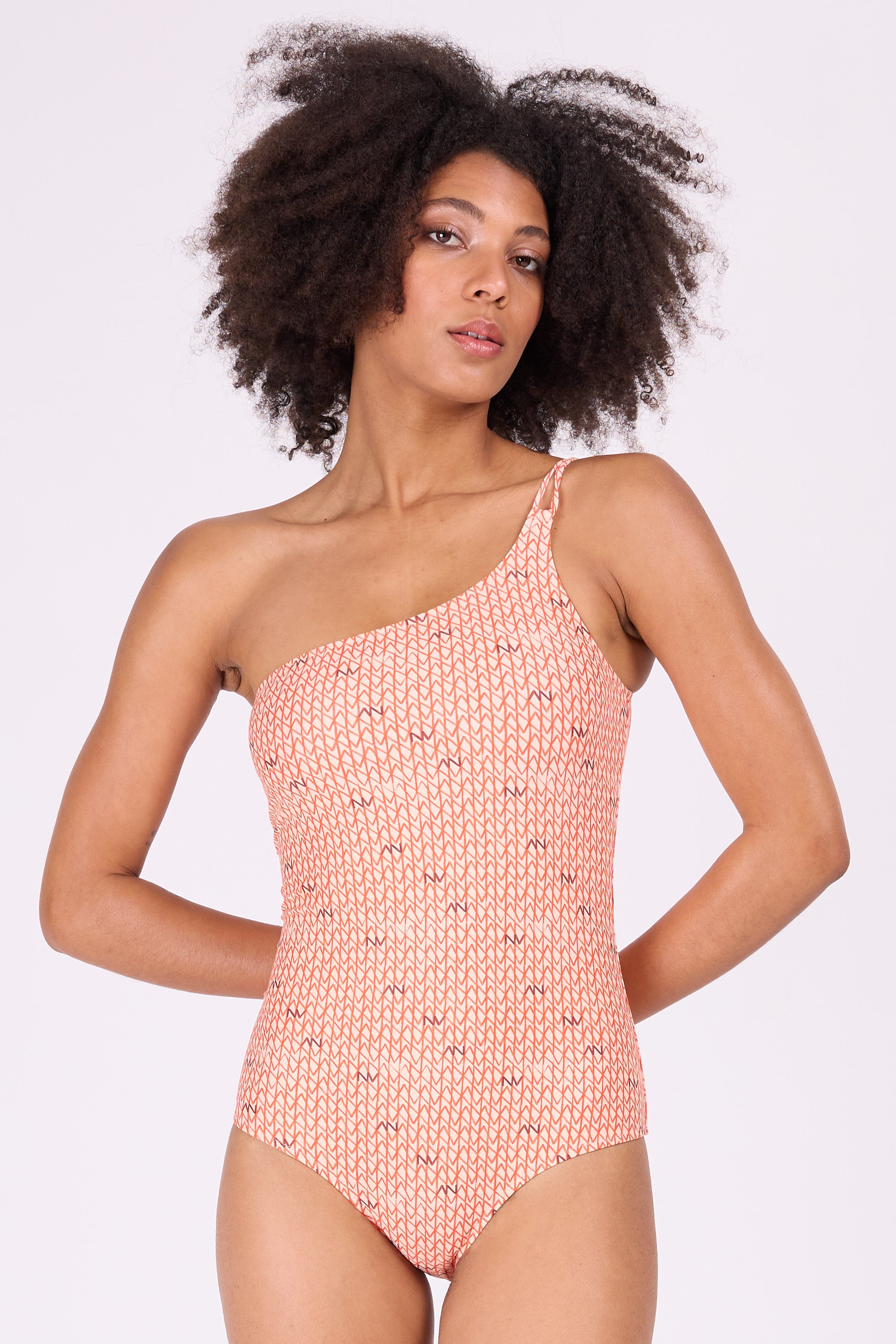 Oranje asymmetrisch badpak