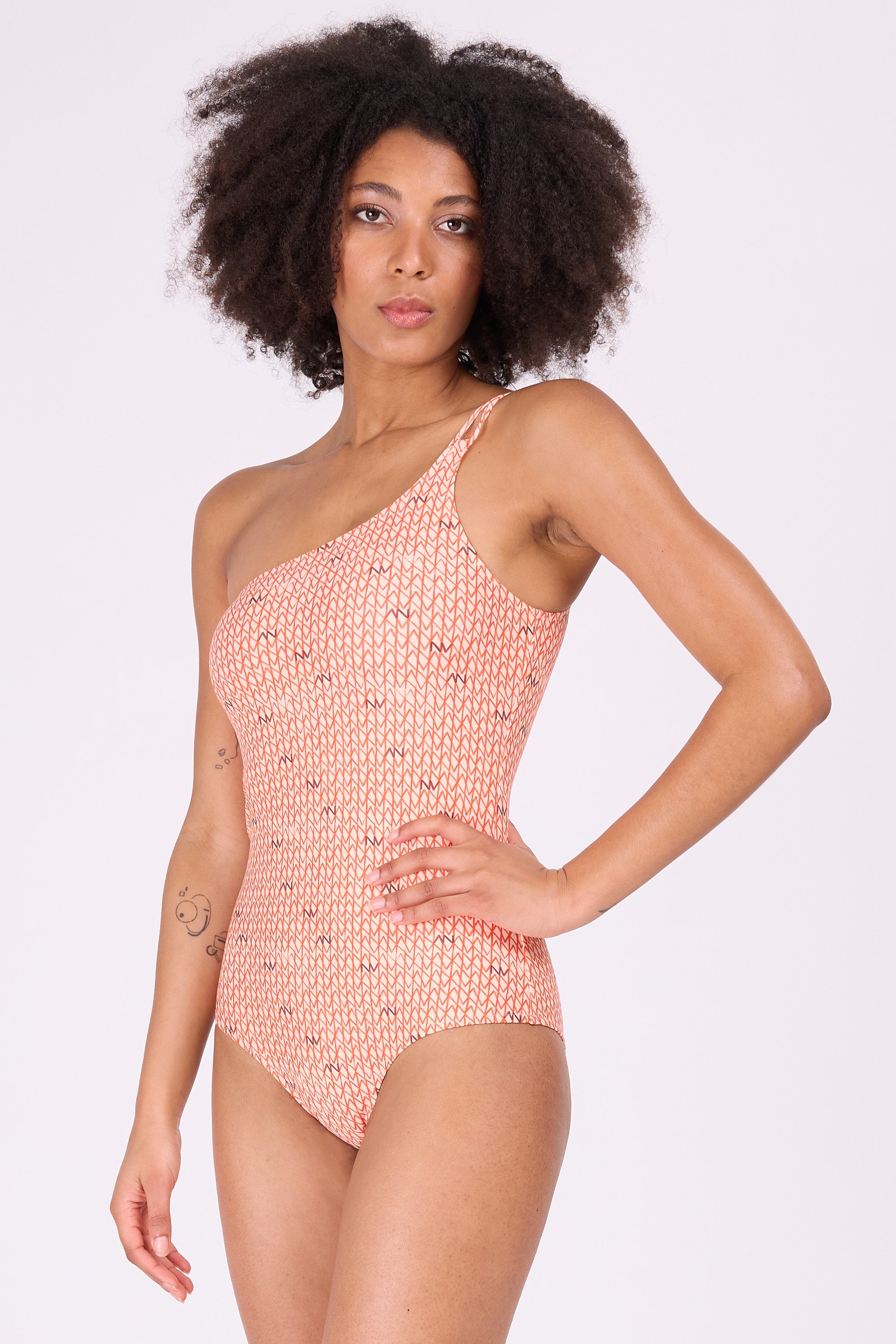 Oranje asymmetrisch badpak