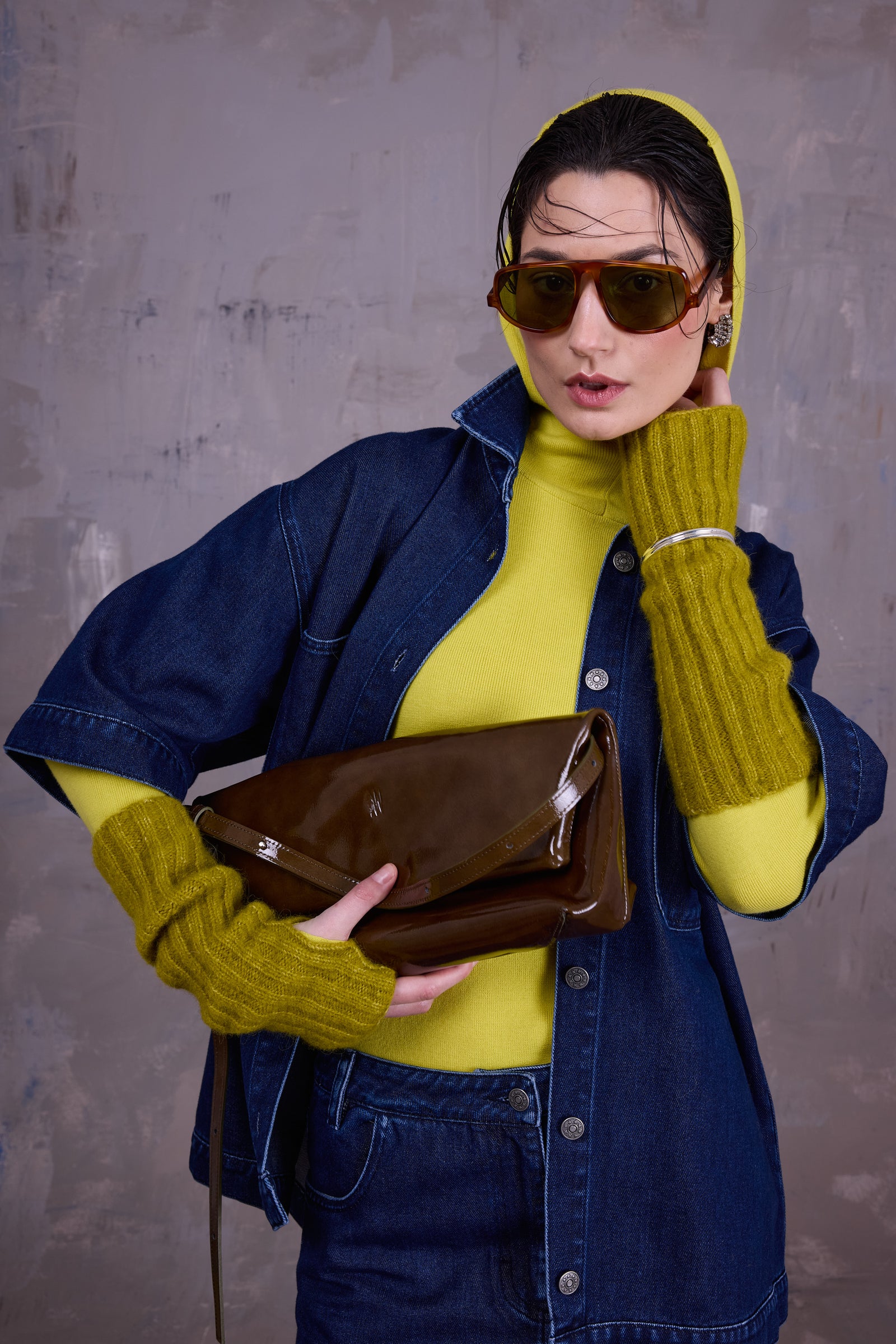 Gennaro Handtasche in Metallic-Grün