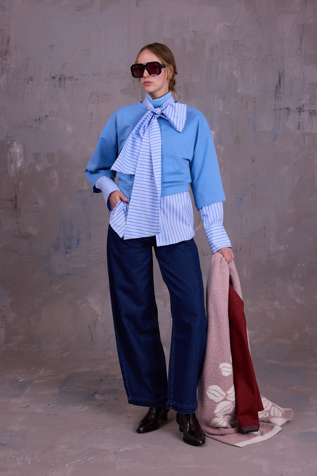 Dotty sweater in sky blue