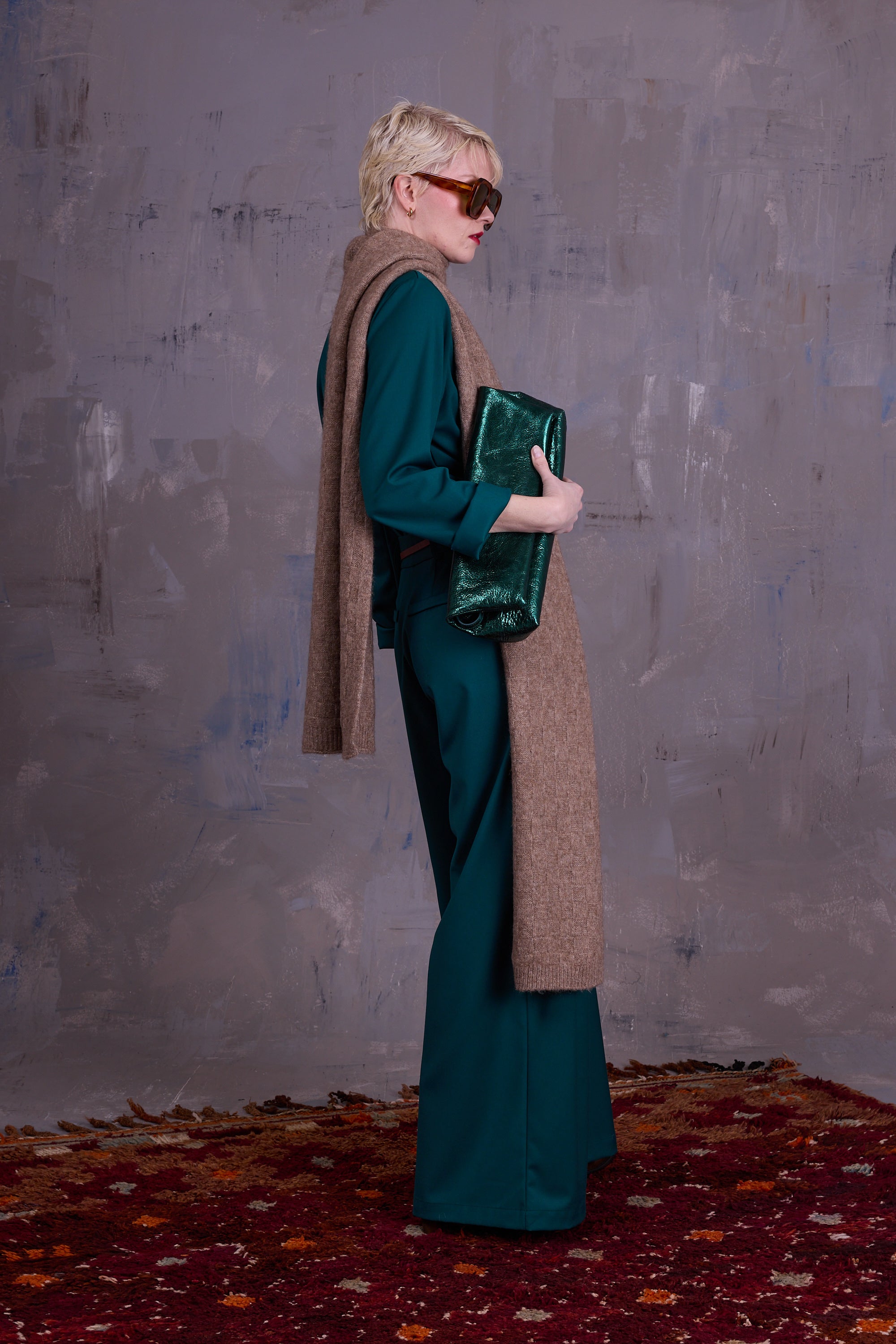 Gennaro handtas in metallic green