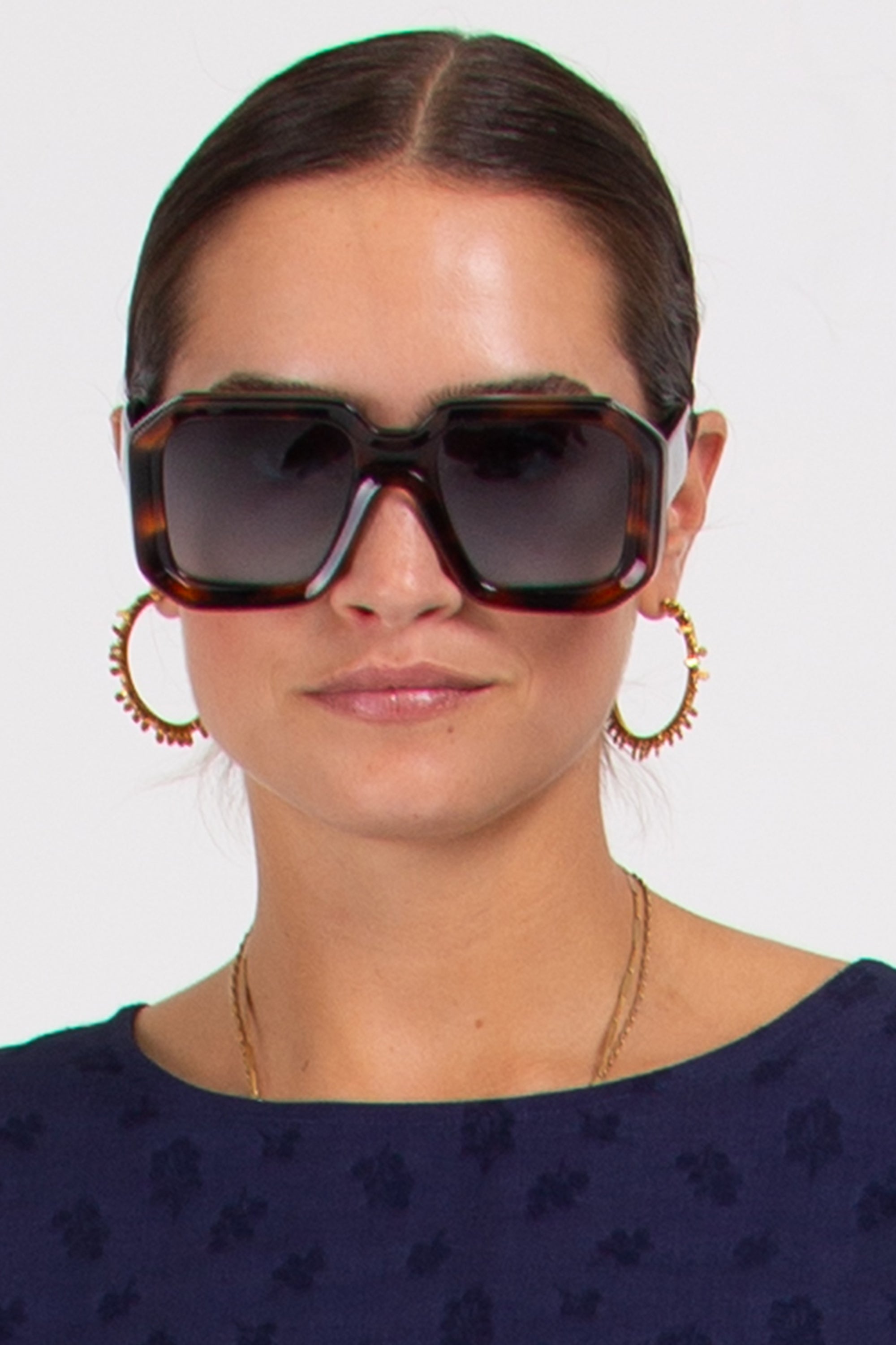 Onassis lunettes de soleil en tortue / bleu